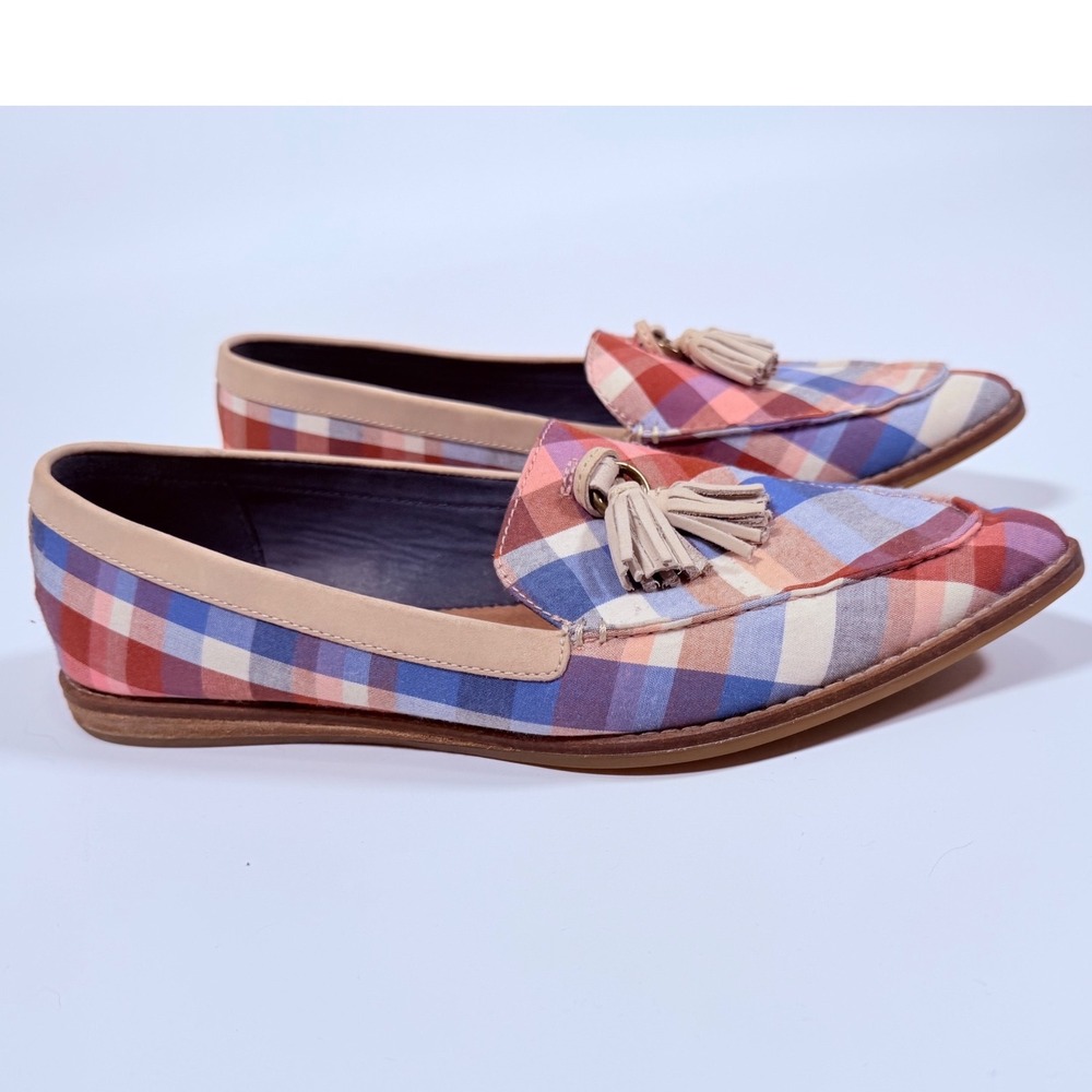 Sperry Top-Sider Seaport Plaid Tassel Loafers Multi-Color Pointed Toe Flats 9 - Picture 4 of 10